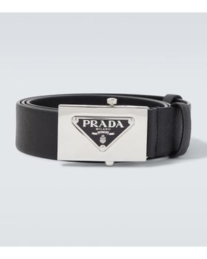 Prada Guertel Aus Saffiano-Leder - Schwarz