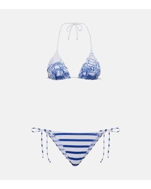 Jean Paul Gaultier Bikini Imprime - Bleu