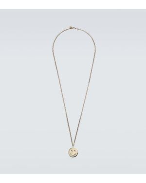 Sydney Evan Happy Face 14Kt Charm Necklace - White