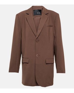SIR. Blazer En Laine Melangee - Marron