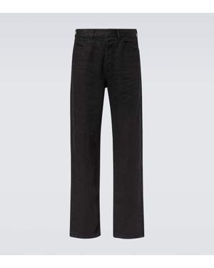 The Row Mid-Rise Straight Jeans Hartley Aus Leinen - Schwarz