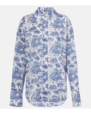 STAUD Bedrucktes Hemd Aus Baumwoll-Voile - Blau