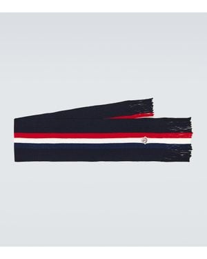 Moncler Bufanda de lana a rayas - Negro