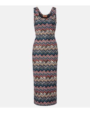 Missoni Zigzag Lame Midi Dress - Multicolor
