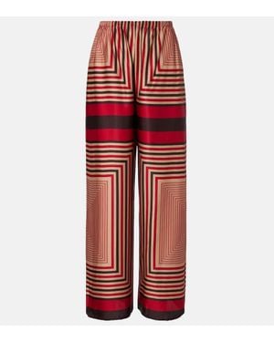 Faithfull the Brand Jensen Printed Wide-Leg Pants - Red