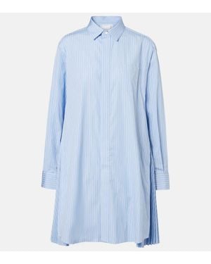 Sacai Striped Cotton Poplin Shirt Dress - Blue