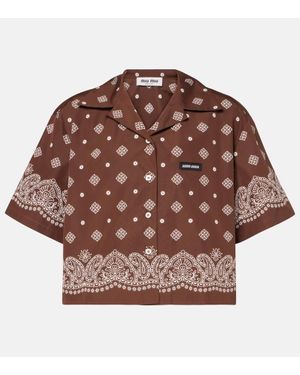 Miu Miu Hemd Aus Baumwolle - Braun
