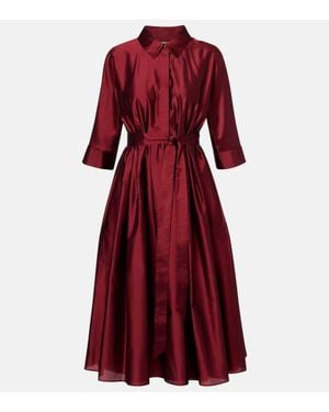 Max Mara Midikleid Perry Aus Satin - Rot