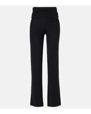 AYA MUSE Pantalon Droit A Taille Haute - Bleu