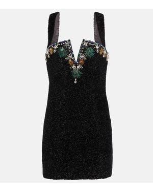 Miss Sohee Embellished Wool-Blend Minidress - Black