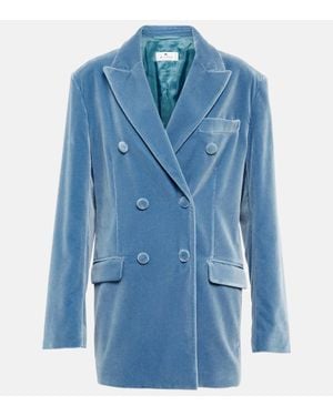 Etro Oversized Velvet Blazer - Blue