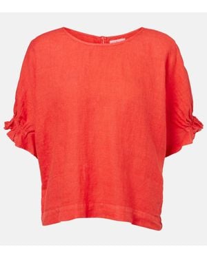 Velvet Top Emily Aus Leinen - Rot