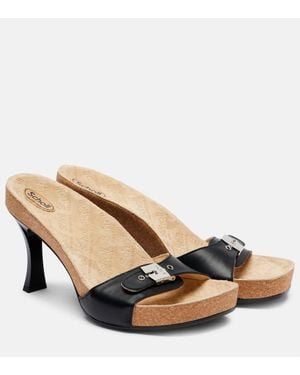 Balenciaga X Scholl 80 Leather Mules - Natural