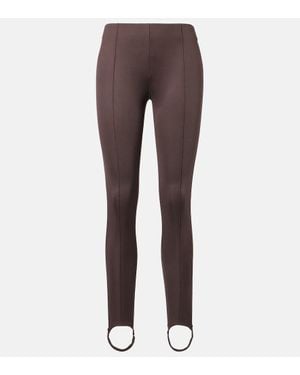 Frankie Shop Leggings Caserta A Vita Alta Con Staffe - Marrone