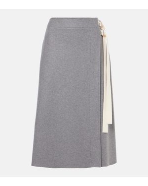 Jil Sander Wool-Blend Wrap Skirt - Gray