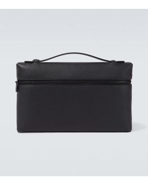 Loro Piana Extra Leather Pouch - Black