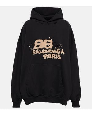 Balenciaga Sudadera Logo Graffiti - Negro