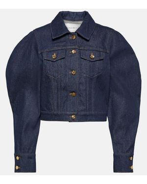 Nina Ricci Cropped Denim Jacket - Blue