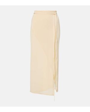 Frankie Shop Alsen Knitted Sheer Wrap Skirt - Natural