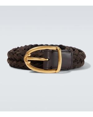 Tom Ford Braided Suede Belt - Brown