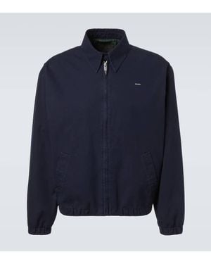 Prada Logo Cotton Blouson Jacket - Blue