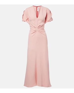 Victoria Beckham Gathered Midi Dress - Pink