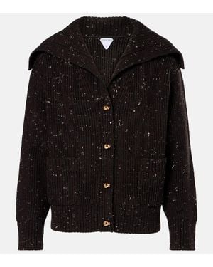 Bottega Veneta Ribbed-Knit Wool-Blend Cardigan - Black