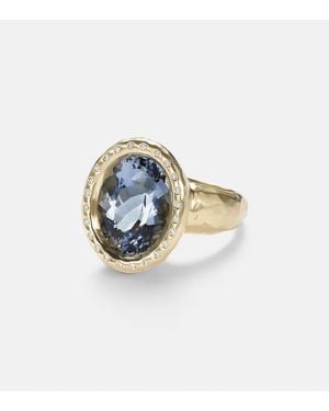 Octavia Elizabeth Tribute 18Kt Ring With Diamonds And Beryl - Blue