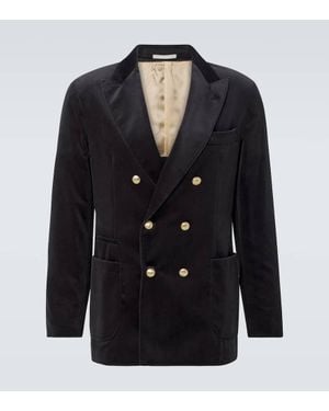 Brunello Cucinelli Blazer Aus Baumwollsamt - Schwarz