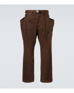 Sacai Cargo-Jeans - Braun