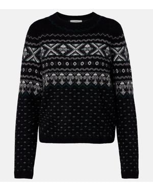 Vince Fair Isle Cashmere Sweater - Black