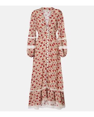 RIXO London Raven Floral Midi Dress - Multicolour