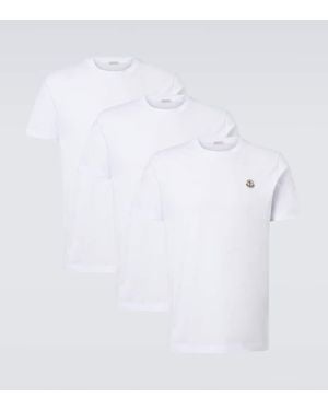 Moncler T-Shirt Aus Baumwoll-Jersey Mit Logo - Weiß