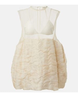 KHAITE Blair Linen And Silk-Blend Minidress - Natural
