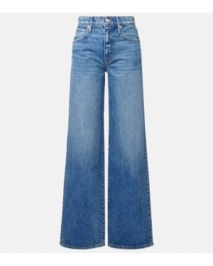 SLVRLAKE Denim Mid-Rise Wide-Leg Jeans Jazmine - Blau