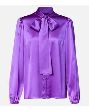 Dolce & Gabbana Schluppenbluse Aus Satin - Lila