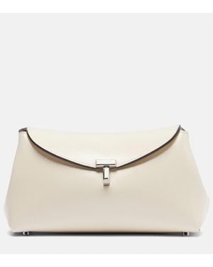 TOTEME Clutch T-Lock Mini Aus Leder - Natur