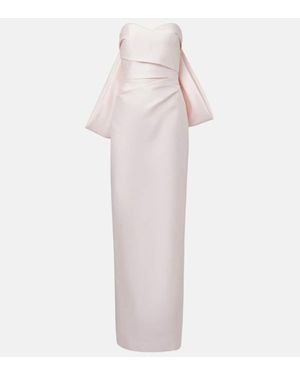 Monique Lhuillier Robe Longue En Satin - Rose
