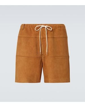 AURALEE Shorts Aus Veloursleder - Orange
