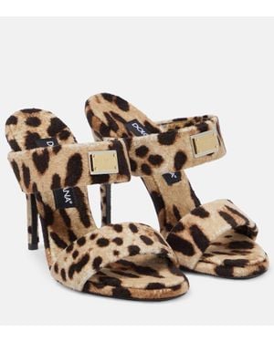 Dolce & Gabbana X Kim Mules De Felpa Con Estampado - Marrón