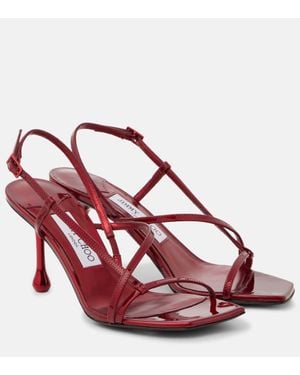 Jimmy Choo Etana 80 Leather Sandals - Red
