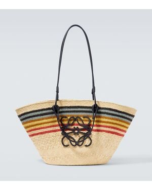 Loewe Bolso Cesta Paula's Ibiza Medium Con Anagrama - Metálico