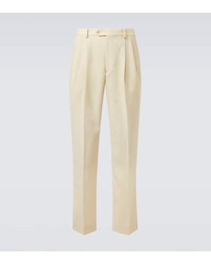 AURALEE Gerade Hose Aus Wolle Und Mohair - Natur