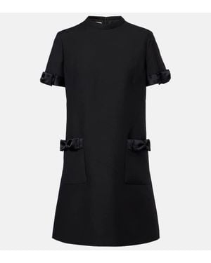 Valentino Crepe Couture Bow-Detail Minidress - Black