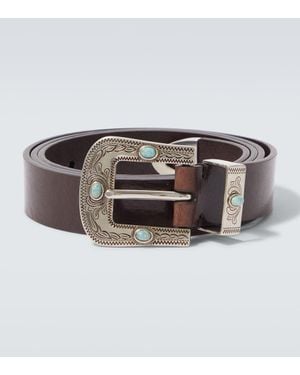Brunello Cucinelli Embellished Leather Belt - Metallic