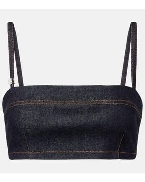 Jacquemus Top Bralette Di Jeans Bisou De-Nimes - Blu
