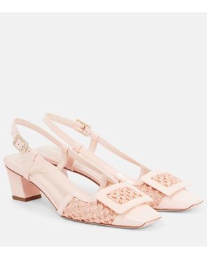 Roger Vivier Belle Vivier 45 Crochet Slingback Pumps - Pink