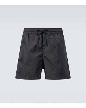 Gucci Gg Swim Trunks - Gray