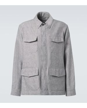 dunhill Linen Field Jacket - Grey