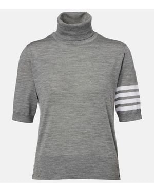 Thom Browne Rollkragenpullover 4-Bar Aus Wolle - Grau